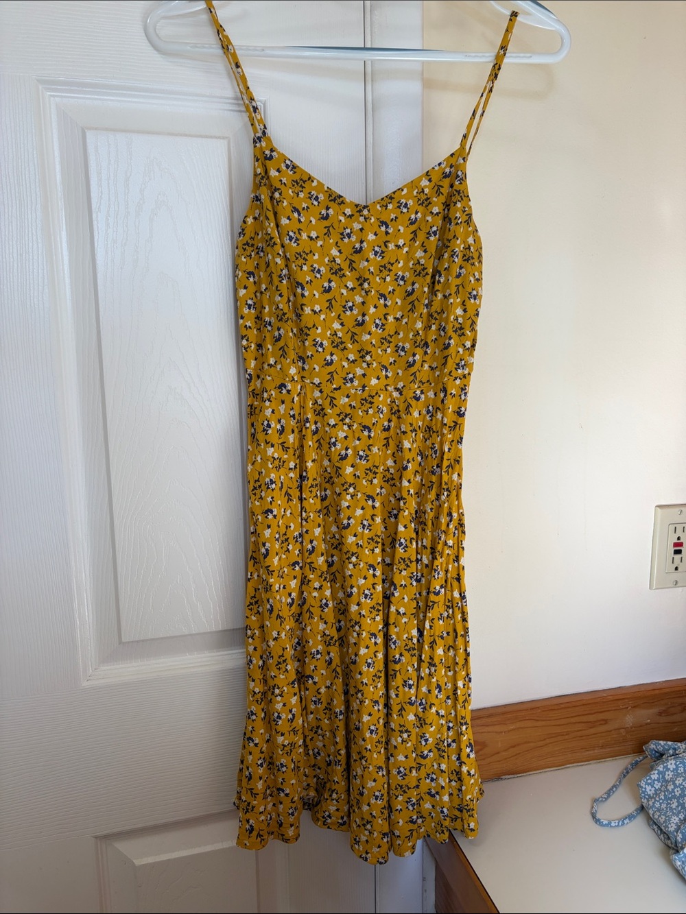 Old Navy Mustard Yellow Floral Slip Dress